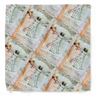 THE VITRUVIAN MAN Antique Parchment Bandana