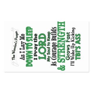 The Warrior's Prayer   TBI Rectangular Sticker