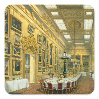 The Waterloo Gallery, Apsley House, reproduced in Square Sticker