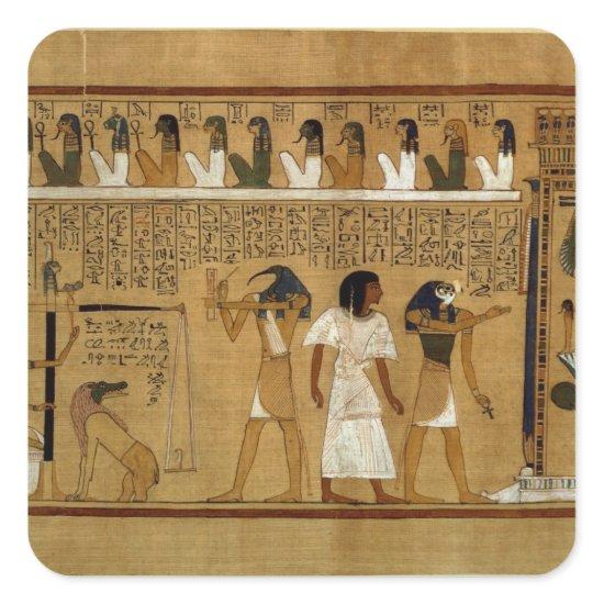 The Weighing of the Heart against Maat's Feather Square Sticker