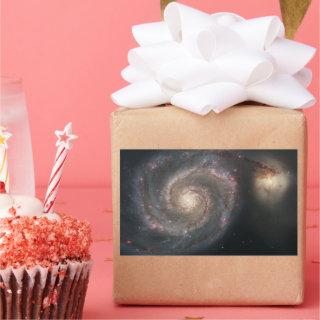 The Whirlpool Galaxy M51 & Companion in Space Rectangular Sticker