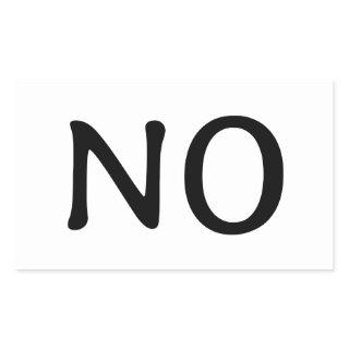 The Word No Statement Text Simple Message Rectangular Sticker