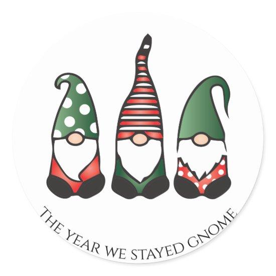 The Year We Stayed Gnome Christmas 2020 Classic Round Sticker