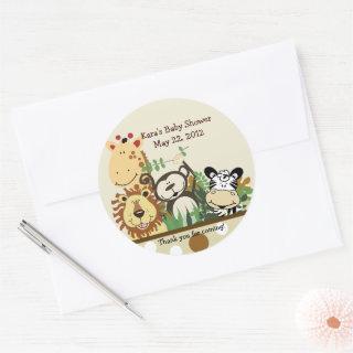 The Zoo Crew Jungle Animals Favor Sticker - Tan