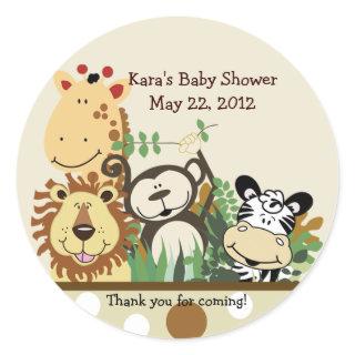 The Zoo Crew Jungle Animals Favor Sticker - Tan