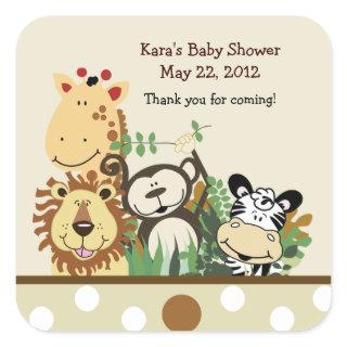 The Zoo Crew SQUARE Favor Sticker - Tan