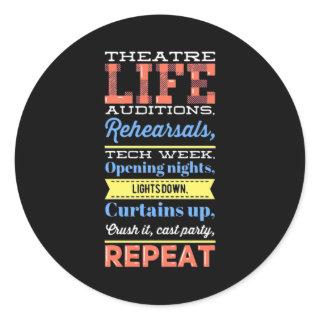 Theater Life Repeat Classic Round Sticker