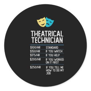 theatrical technician drama stage funny gift classic round sticker