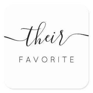 Their Favorite Modern Calligraphy Favor Square Sticker