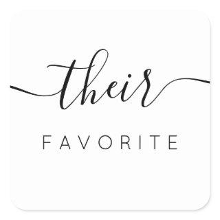 Their Favorite Modern Calligraphy Favor Square Sticker