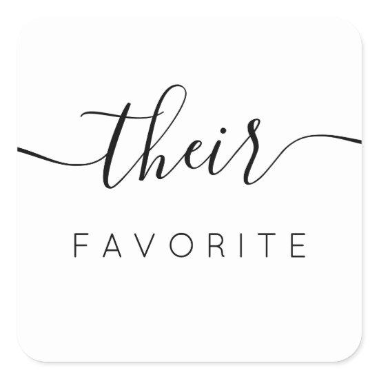 Their Favorite Modern Calligraphy Favor Square Sticker