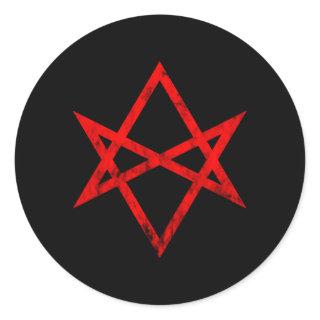 Thelema Symbol Thelemite Unicursal Hexagram Occult Classic Round Sticker