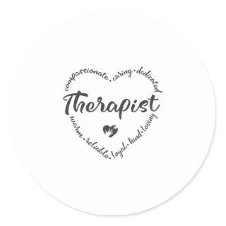 Therapist, behavioral, psychologist classic round sticker