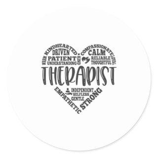 Therapist, behavioral, psychologist classic round sticker