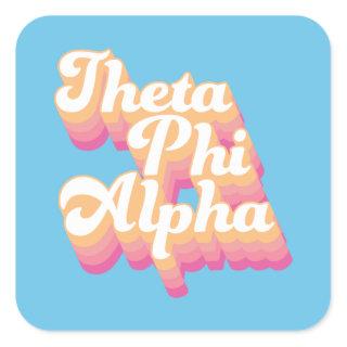 Theta Phi Alpha | Groovy Script Square Sticker