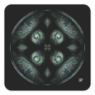 They watch us from above (god/alien-like beings) square sticker