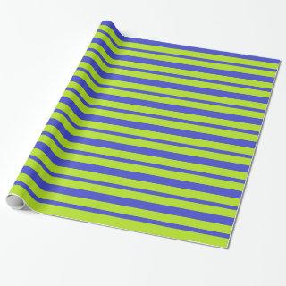 Thick and Thin Blue and Lime Green Stripes