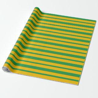 Thick and Thin Green and Gold Stripes