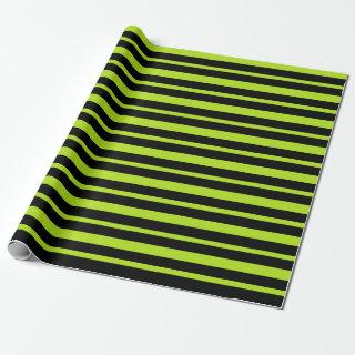 Thick and Thin Lime Green and Black Stripes