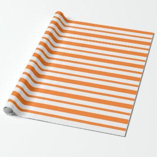 Thick and Thin Orange and White Stripes