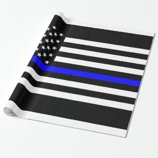 Thin Blue Line American Flag Graphic Decor