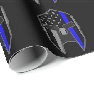 THIN BLUE LINE American Flag Spartan Helmet Wrap