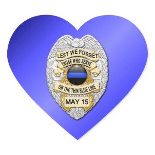 Thin Blue Line Heart Sticker