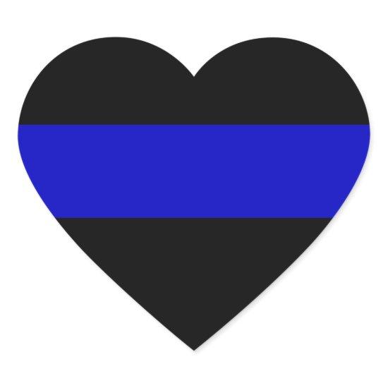 Thin Blue Line Heart Sticker