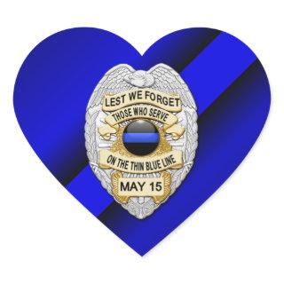 Thin Blue Line Heart Sticker