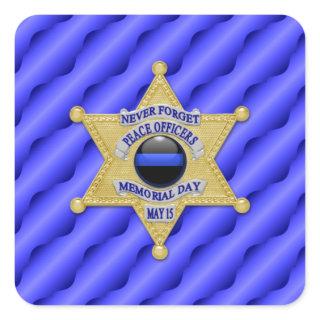 Thin Blue Line One-of-a-Kind Square Sticker