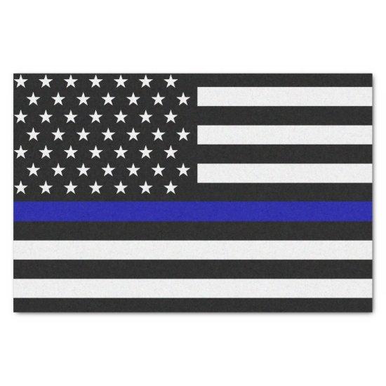 Thin Blue Line Police Flag Tissue Paper