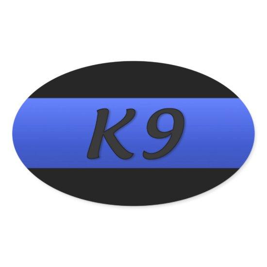 Thin Blue Line Police K9 Rectangular Sticker