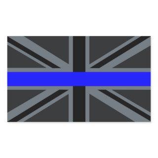 Thin Blue Line Union Jack Design Rectangular Sticker