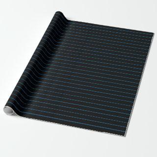 Thin Blue Stripes on Black Party or Christmas