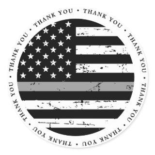 Thin Gray Line Flag Correctional Officer Thank You Classic Round Sticker