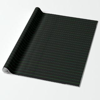 Thin Green Stripes on Black Party or Christmas