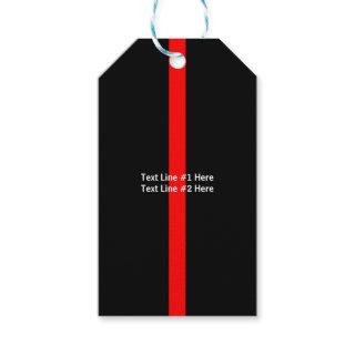 Thin Red Line Remembrance with text on a Gift Tags