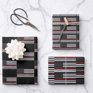 Thin Red Line USA Flag Firefighter Fire Department  Sheets