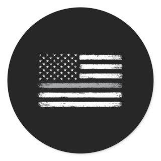 Thin Silver Line Flag Correctional Officer Correct Classic Round Sticker