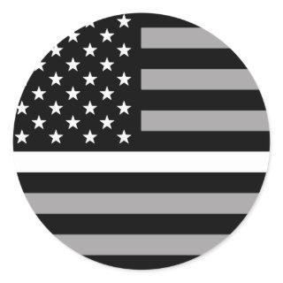 Thin White Line American Flag Classic Round Sticker