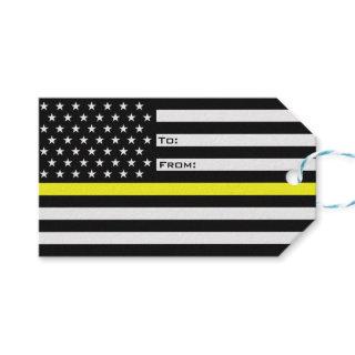 Thin Yellow Line Dispatcher Flag Gift Tags