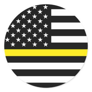 Thin Yellow Line Dispatchers Flag Classic Round Sticker