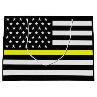 Thin Yellow Line Flag Large Gift Bag