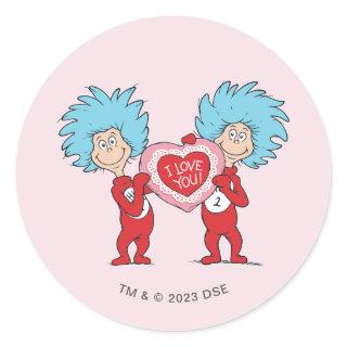 Thing 1 Thing 2 I Love You Classic Round Sticker