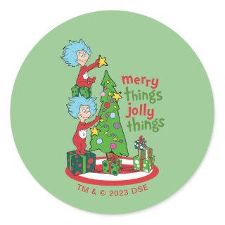 Thing 1 Thing 2 Merry Things Jolly Things Classic Round Sticker