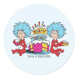 Thing 1 Thing 2 Party Things Classic Round Sticker