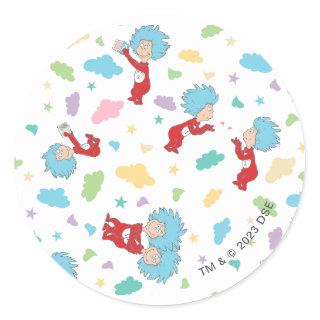 Thing 1 Thing 2 Sweet Things Pattern Classic Round Sticker