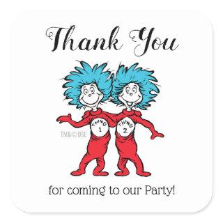 Thing 1 Thing 2 | Twins Birthday Thank You Square Sticker