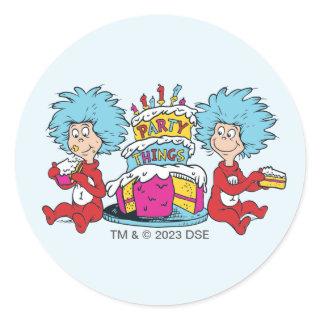 Thing One Thing Two Party Things Classic Round Sticker