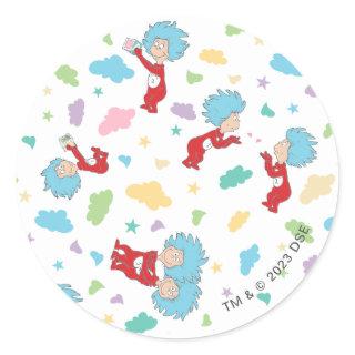 Thing One Thing Two Sweet Things Pattern Classic Round Sticker